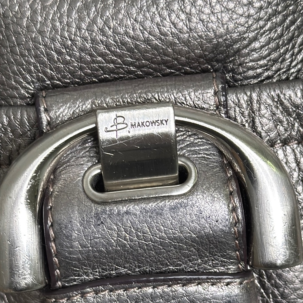 B. Makowsky Silver Crossbody Bag with Adjustable Strap - Picture 2 of 16